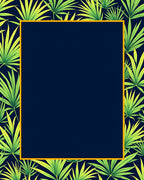 Green Leaf Patterned Tropical Design Rug