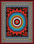 Vibrant Mandala Floral Border Design Rug