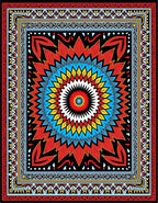 Vibrant Mandala Floral Border Design Rug