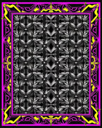 Geometric Abstract Metallic Pattern Rug