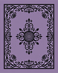 Elegant Black Floral Scrollwork Pattern Rug