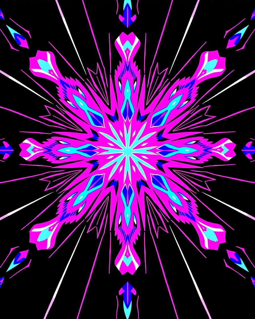 Vibrant Geometric Starburst Pattern Rug
