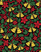 Holiday Bells Red Ribbon Firs Rug