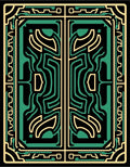 Emerald Gold Labyrinth Symmetry Rug