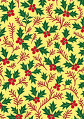 Green Red Holly Berry Pattern Rug