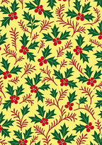 Green Red Holly Berry Pattern Rug