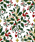 Holly Berry Vine Flourish Pattern Rug