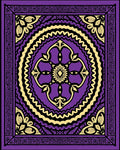 Vibrant Purple Golden Floral Mandala Rug