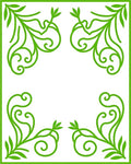 Nature Inspired Green Swirl Vine Design Rug