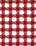 Red White Textured Plaid Design Rug