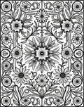 Art Nouveau Floral Mandala Design Rug