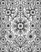 Art Nouveau Floral Mandala Design Rug