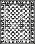 Intricate Black White Geometric Pattern Rug