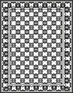Intricate Black White Geometric Pattern Rug
