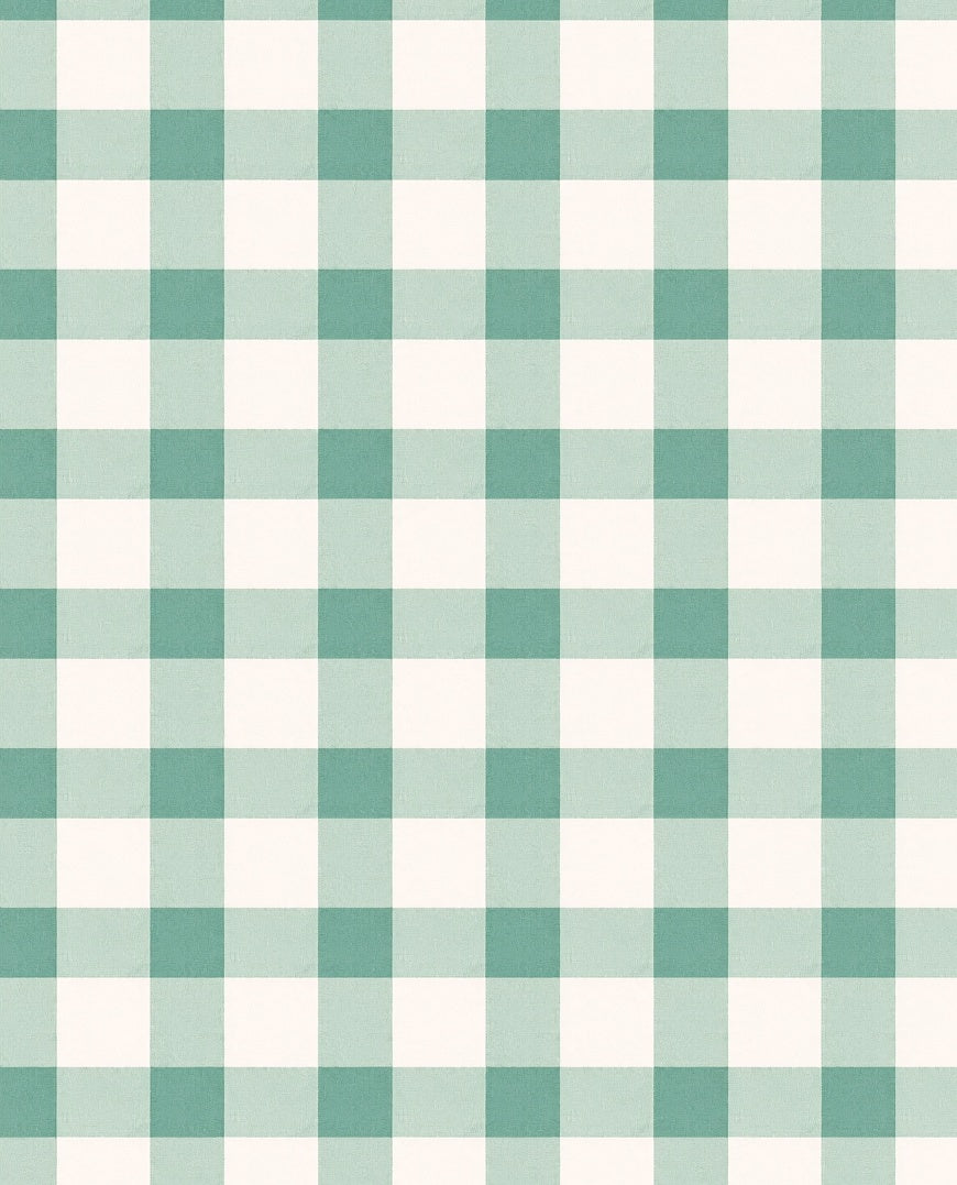 Classic Green White Gingham Pattern Rug