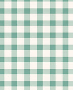 Classic Green White Gingham Pattern Rug