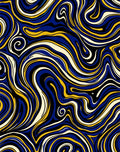 Bold Blue Yellow Swirl Pattern Rug
