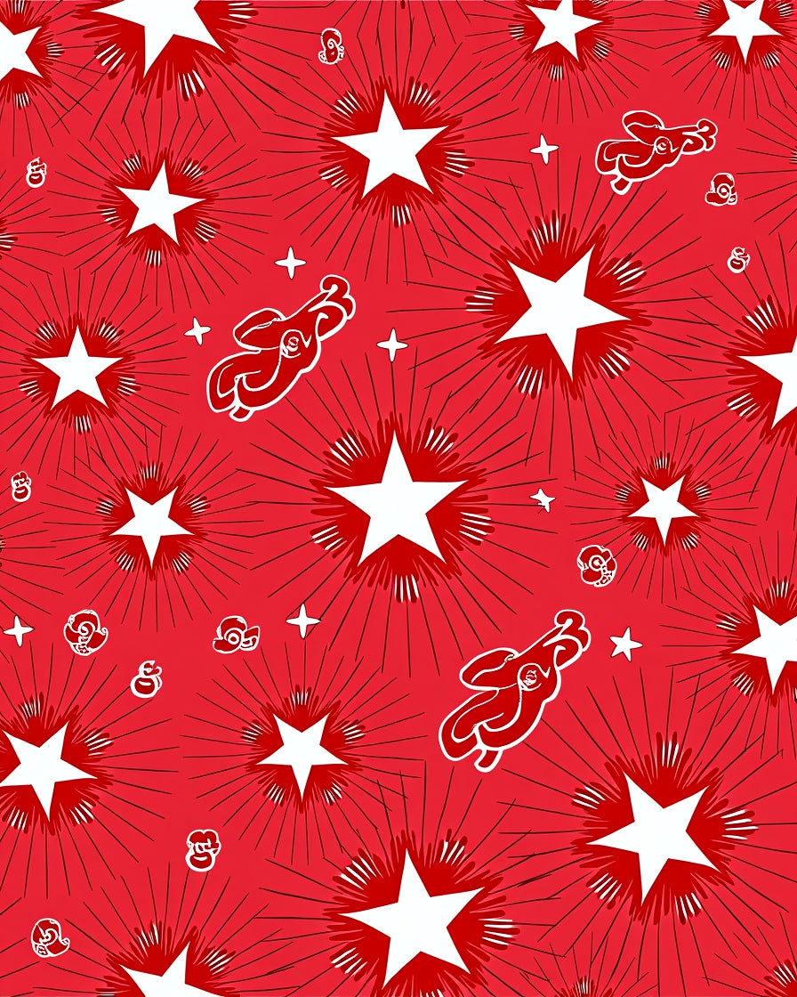Radiant Starburst Rabbit Pattern Rug