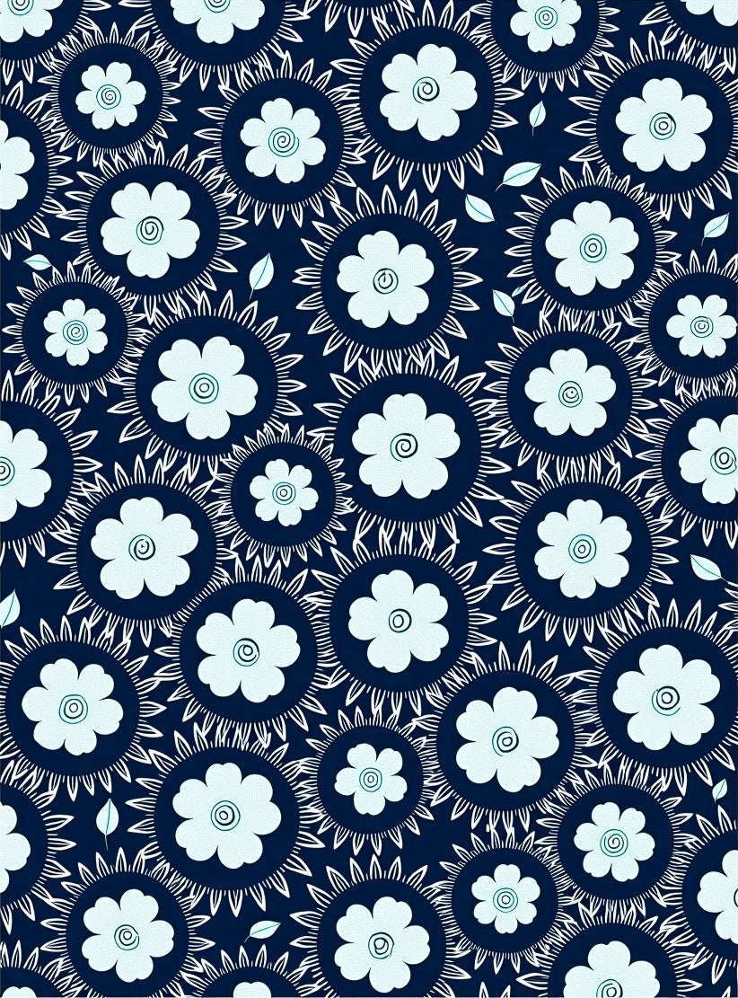Whimsical Floral Sunburst Pattern Rug