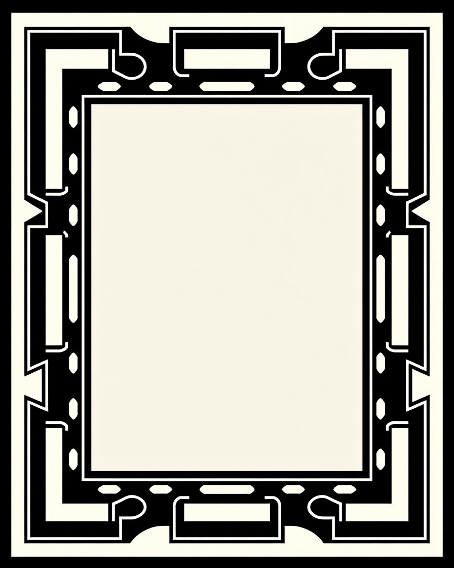 Bold Black White Geometric Art Deco Rug