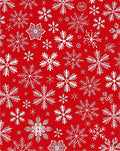 Winter Snowflake Patterned Red Design Rug