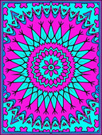 Bold Neon Mandala Pattern Rug