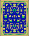 Whimsical Gifts Botanical Blue Yellow Rug