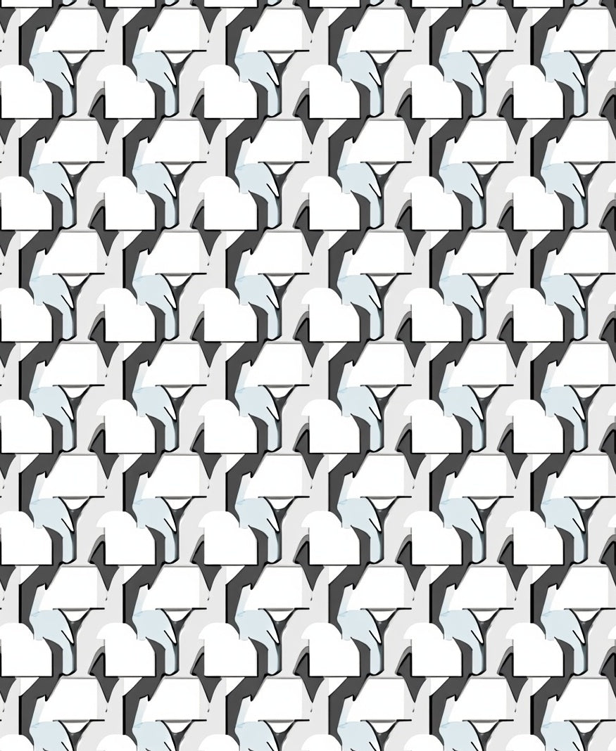 Modern Interlocking Geometric Abstract Rug