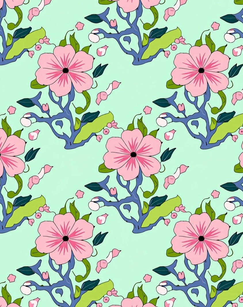 Spring Blossom Floral Pattern Rug