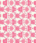 Whimsical Pink Monster Pattern Rug