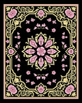 Pink Floral Medallion with Scrollwork Border Rug