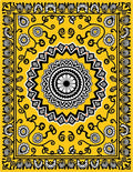 Sunny Yellow Exotic Floral Mandala Rug