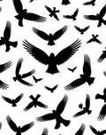Silhouette Eagle Flock Pattern Rug