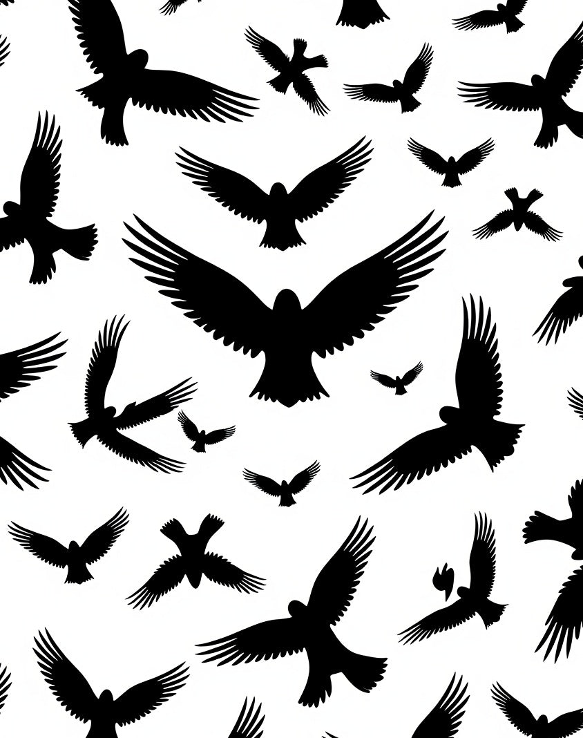 Silhouette Eagle Flock Pattern Rug