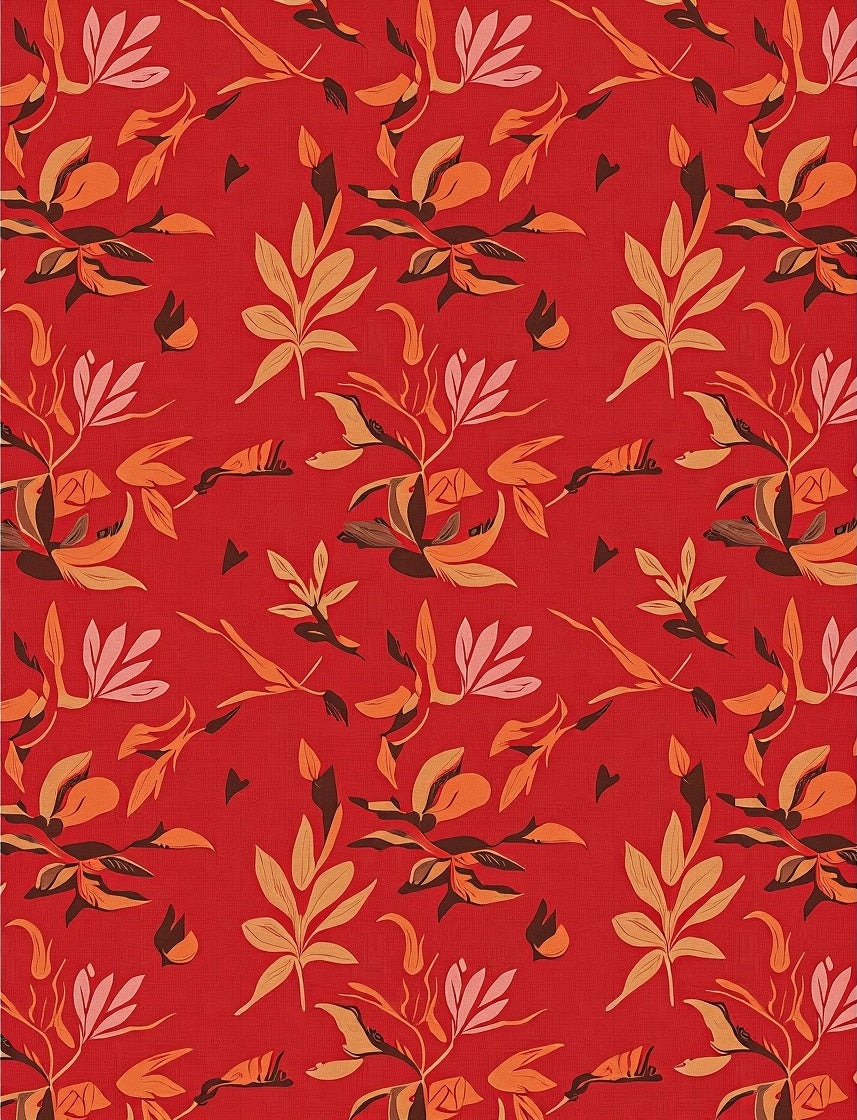 Autumn Leaf Pattern Design Rug