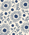 Folk Inspired Sunburst Floral Pattern Rug