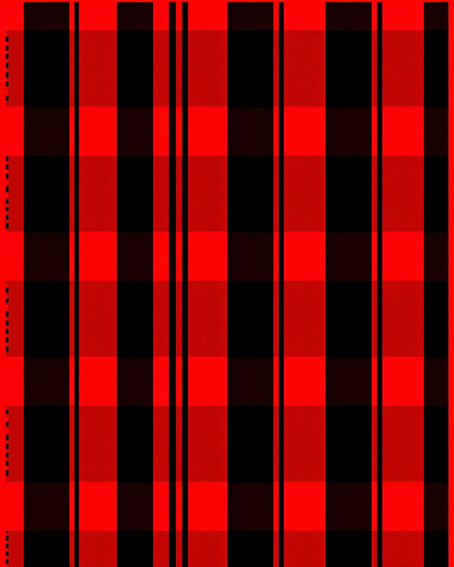 Bold Red Black Plaid Pattern Rug