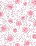 Pink Roses Swirls Design Rug