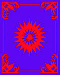 Bold Starburst Corner Frame Design Rug