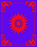 Bold Starburst Corner Frame Design Rug