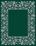Elegant White Leaf Scroll Border Rug
