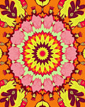 Vibrant Psychedelic Floral Mandala Rug