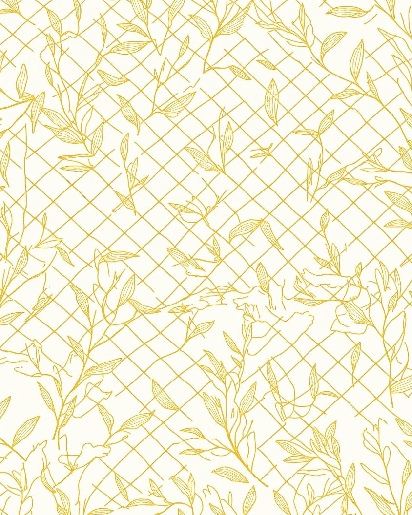 Golden Vine Lattice Art Rug