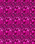 Dazzling Fuchsia Faceted Rhombus Medallion Rug