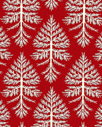 Red White Tree Pattern Design Rug