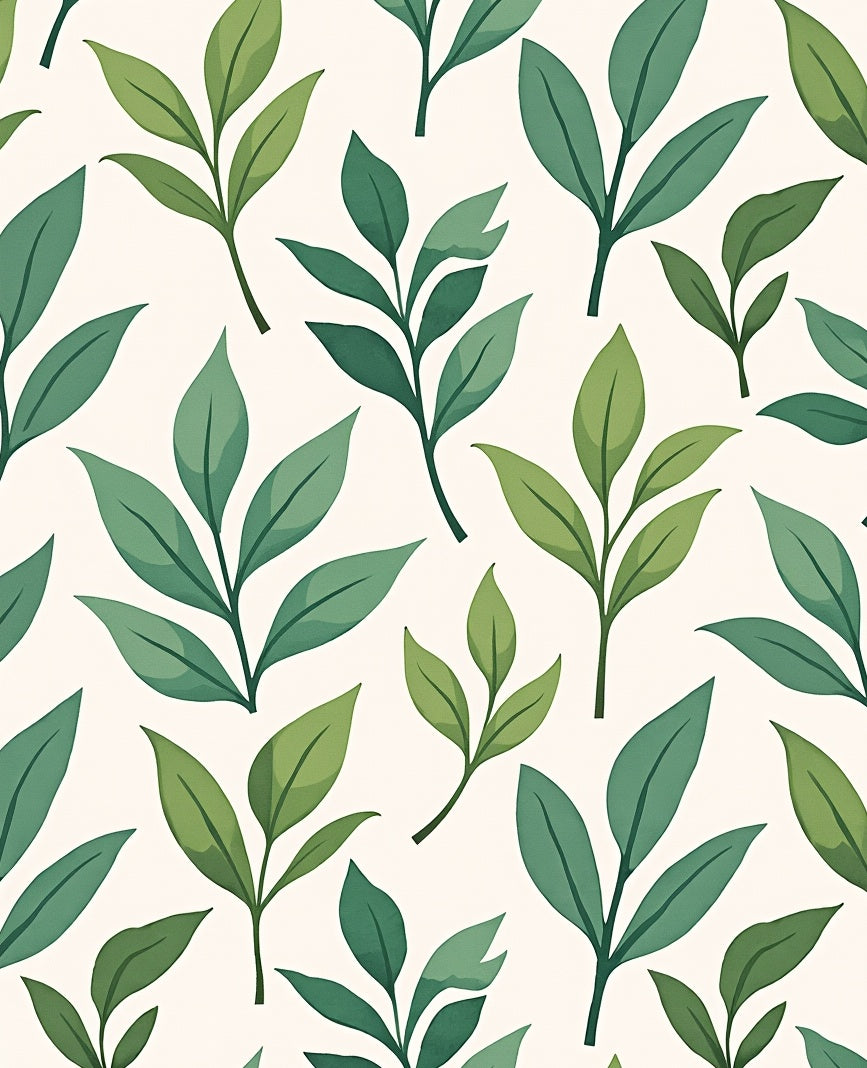 Green Leaf Botanical Pattern Rug