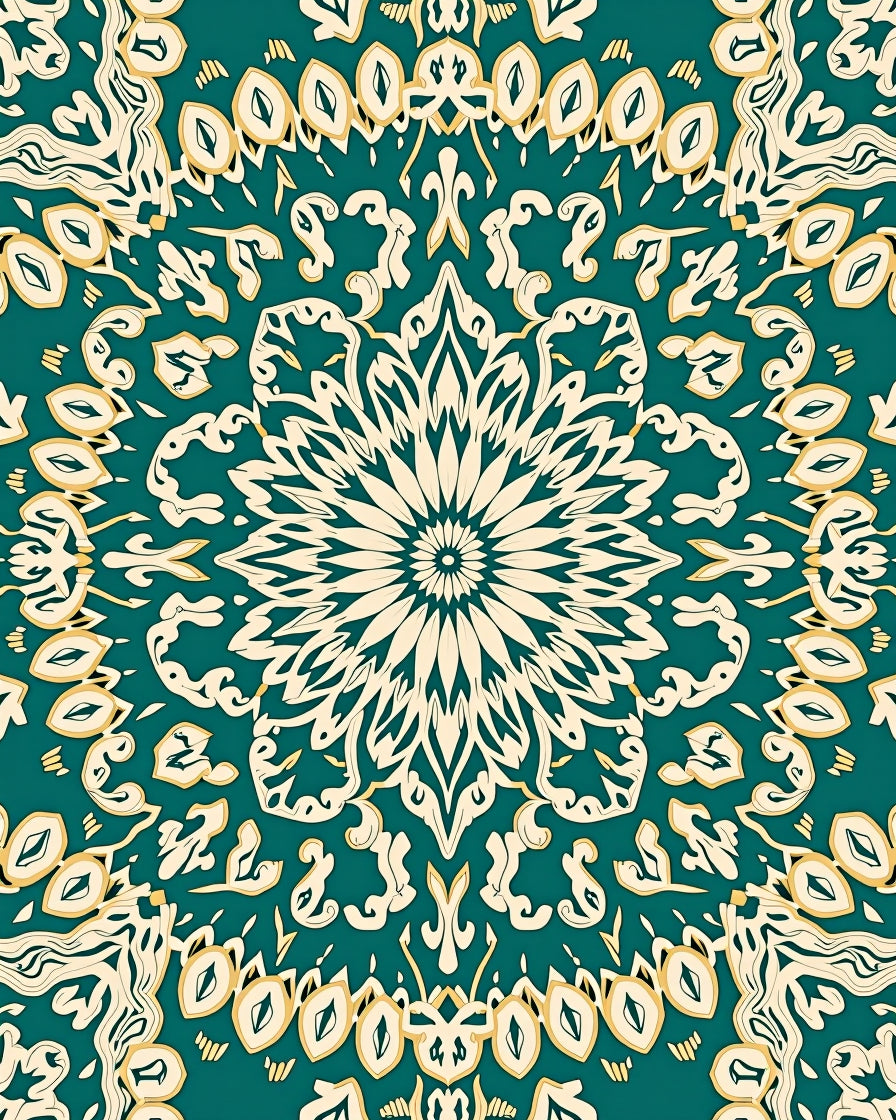 Mandala Inspired Floral Design Rug