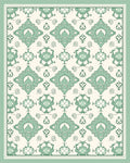Mint Floral Scroll Mandala Design Rug