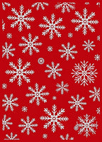 Red White Snowflake Pattern Rug