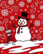 Snowman Snowflake Winter Joyful Rug